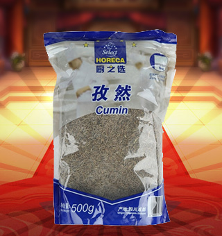 廚之選(HORECA SELECT)孜然產自四川成都500g每袋，精細加工而成，質量上乘，備受廣大專業(yè)廚師和消費者歡迎和厚愛，是您廚房必備品。保留了孜然中原有的滋味、氣味和全部的營養(yǎng)物質，風味獨特，定會讓您回味無窮。不使用化學劑、無化學殘留、不破壞營養(yǎng)成分，給家人一份天然、一份健康、一份安心。