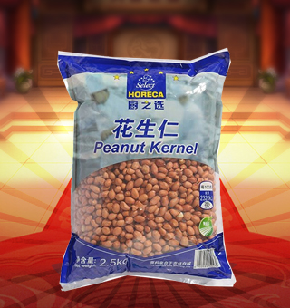 廚之選(HORECA SELECT)花生仁產(chǎn)自吉林白城2.5kg每袋，精選優(yōu)質(zhì)花生，顆粒飽滿，色澤誘人，口感鮮香爽脆，讓人唇齒留香，沉浸于美味的享受。富含人體所需的多種維生素、礦物質(zhì)及微量元素，營養(yǎng)美味，深受廣大消費者的認可與喜愛。