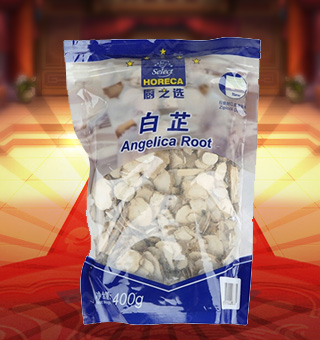 廚之選(HORECA SELECT)白芷產自廣西桂林400g每袋，選用上等的白芷為原料精心制作而成，品質天然，口味純正。斷面白色，粉性足，味辛性溫，安全無污染，食用放心健康。經現(xiàn)代先進的工藝加工制作，使營養(yǎng)充分保留，深受消費者的喜愛。