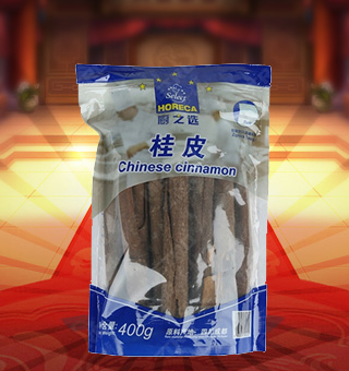廚之選(HORECA SELECT)桂皮產自四川成都400g每袋，本產品精心挑選上等的桂皮等原材料制作而成，品質純正天然，讓您食用的放心。本產品采用的是塑料質地包裝，簡潔大方，食用簡單，是您廚房的好幫手。本產品加入菜肴后能讓其味道濃郁，口感醇厚鮮香，給您帶來美妙的味覺盛宴。