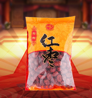 閩融滄州紅棗產(chǎn)自河北滄州500g每袋，滄州紅棗色澤鮮紅、皮薄、肉厚、核小、味道甘美清香，并具有較高的營養(yǎng)價值。