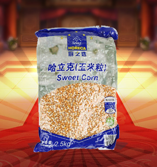 廚之選HS哈立克(玉米粒)產(chǎn)自吉林白城2.5kg每袋，精選優(yōu)質(zhì)純天然玉米粒為原材料，經(jīng)人工清洗去雜等多道工序，精心制作而成。質(zhì)地干燥，味鮮香濃，入口香鮮，特有的醇香，品質(zhì)有保障，受眾人喜愛。采取獨特配方，含有豐富營養(yǎng)，使用方便，美味可口，深受廣大消費者青睞。
